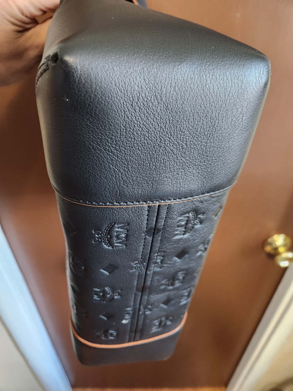 MCM Cognac and Black Logo-Print Interior Panel - Picture 4 of 7